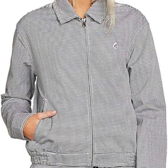 Volcom Women's Frochickie Houndstooth Abstract Zip Up Side Pockets Jacket S - Picture 2 of 9